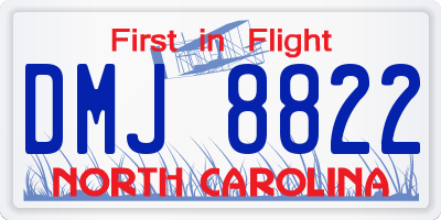 NC license plate DMJ8822