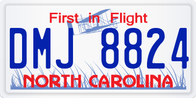 NC license plate DMJ8824