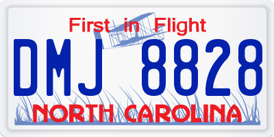 NC license plate DMJ8828