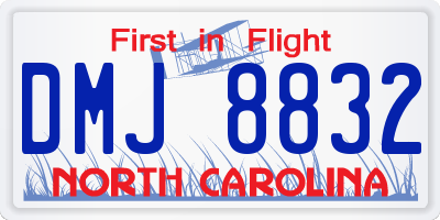 NC license plate DMJ8832