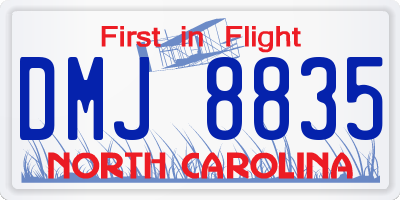 NC license plate DMJ8835