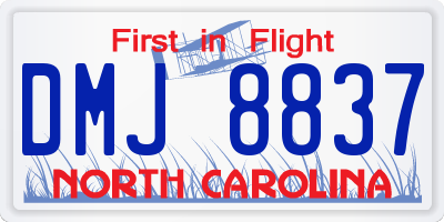 NC license plate DMJ8837