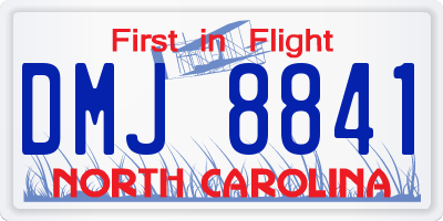 NC license plate DMJ8841