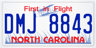 NC license plate DMJ8843
