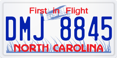 NC license plate DMJ8845