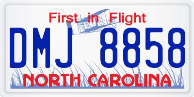 NC license plate DMJ8858