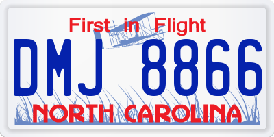 NC license plate DMJ8866