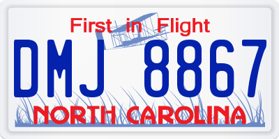 NC license plate DMJ8867