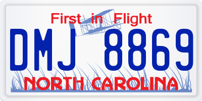 NC license plate DMJ8869