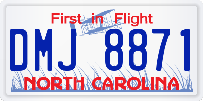NC license plate DMJ8871