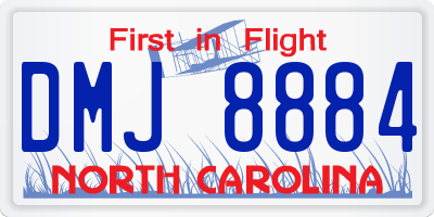 NC license plate DMJ8884