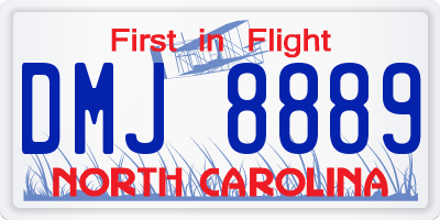NC license plate DMJ8889