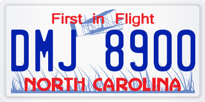 NC license plate DMJ8900