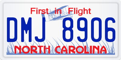 NC license plate DMJ8906