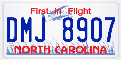 NC license plate DMJ8907