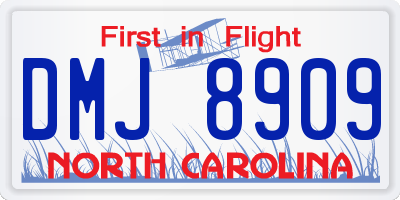 NC license plate DMJ8909