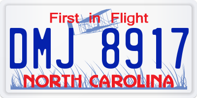 NC license plate DMJ8917