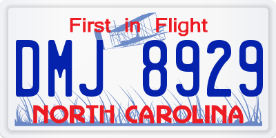 NC license plate DMJ8929