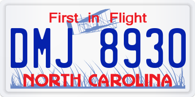 NC license plate DMJ8930