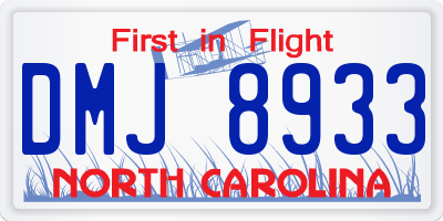 NC license plate DMJ8933