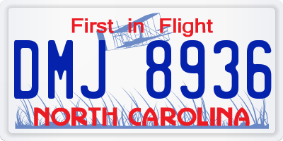 NC license plate DMJ8936