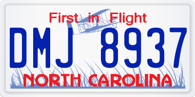 NC license plate DMJ8937
