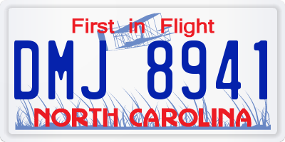 NC license plate DMJ8941