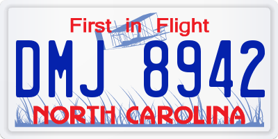 NC license plate DMJ8942