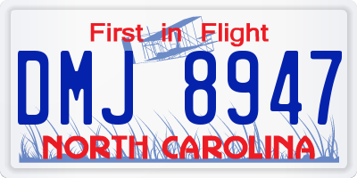 NC license plate DMJ8947
