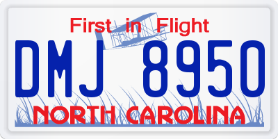 NC license plate DMJ8950