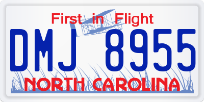 NC license plate DMJ8955