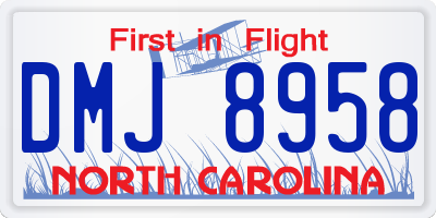 NC license plate DMJ8958