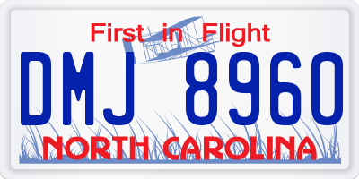 NC license plate DMJ8960