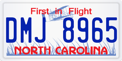 NC license plate DMJ8965