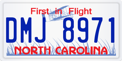NC license plate DMJ8971