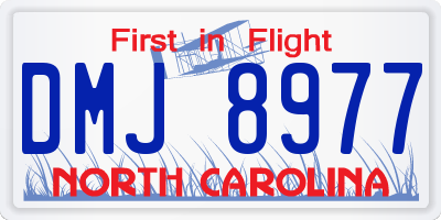 NC license plate DMJ8977