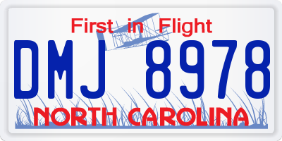NC license plate DMJ8978