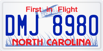 NC license plate DMJ8980
