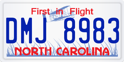 NC license plate DMJ8983