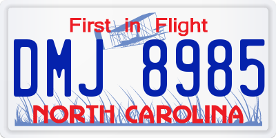 NC license plate DMJ8985
