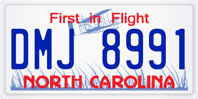 NC license plate DMJ8991