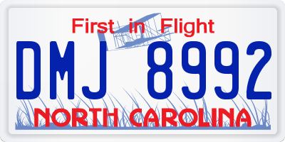 NC license plate DMJ8992