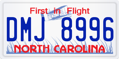 NC license plate DMJ8996
