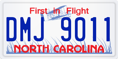 NC license plate DMJ9011