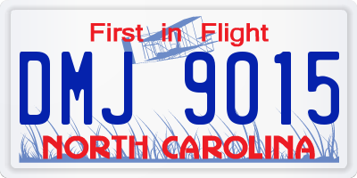 NC license plate DMJ9015