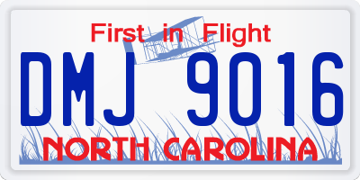 NC license plate DMJ9016