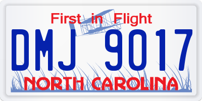 NC license plate DMJ9017