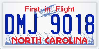 NC license plate DMJ9018