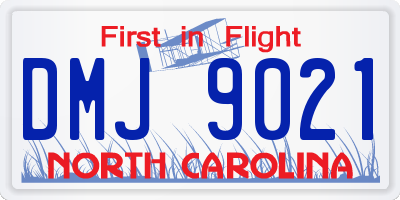 NC license plate DMJ9021