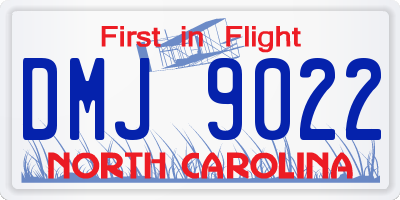 NC license plate DMJ9022
